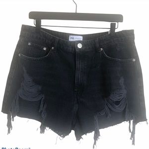 Zara denim black shorts